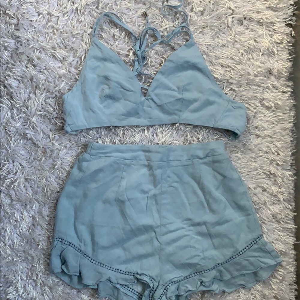 Dusty blue matching set